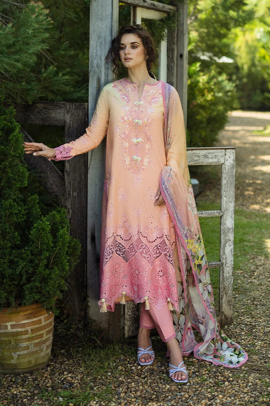 Mushq Ombre solace semistitched embroidered chikan lawn