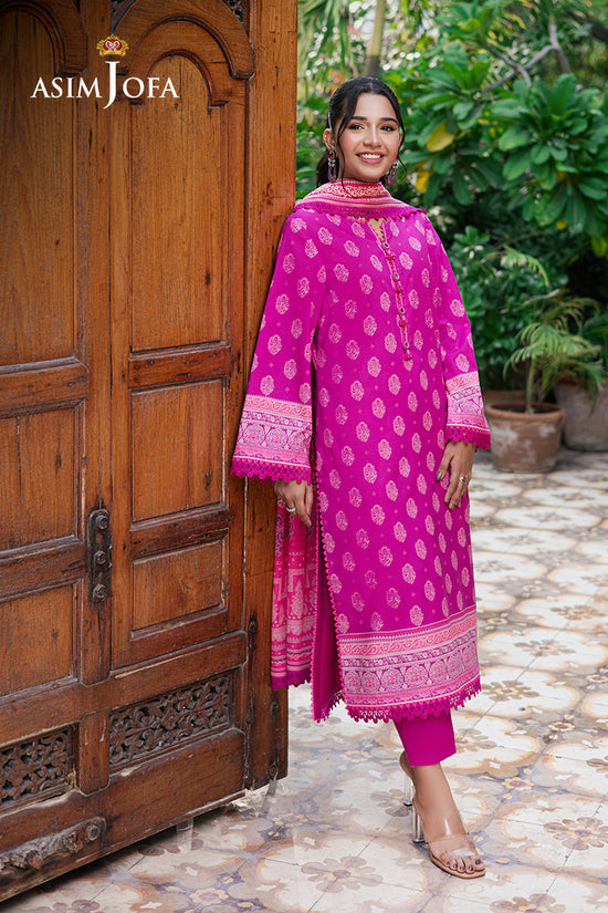 ASIM JOFA PRINTED LAWN (stitched ) pink