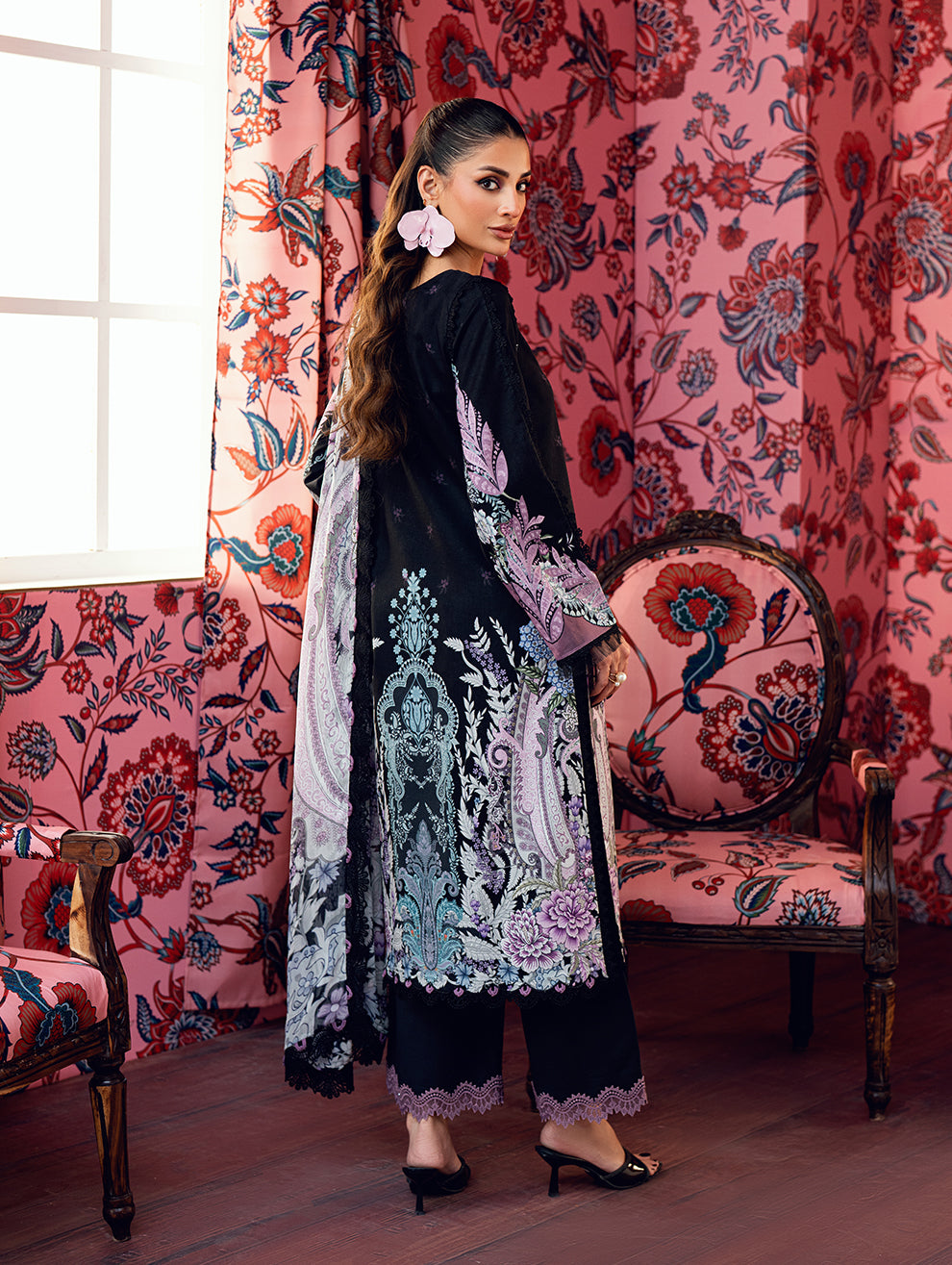 JADE URBANE CHIFFFON DUPPATA BLACK