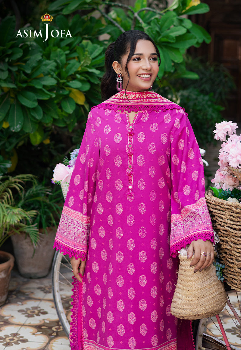 ASIM JOFA PRINTED LAWN (stitched ) pink