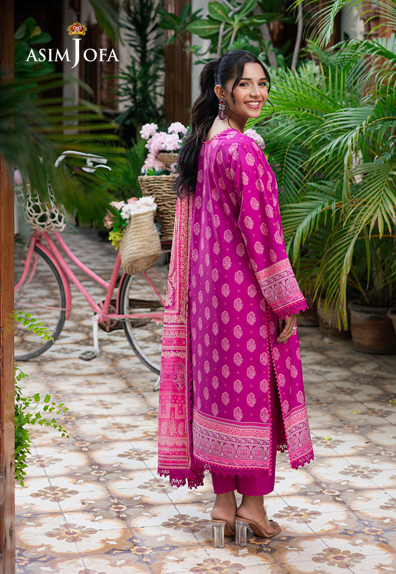 ASIM JOFA PRINTED LAWN (stitched ) pink