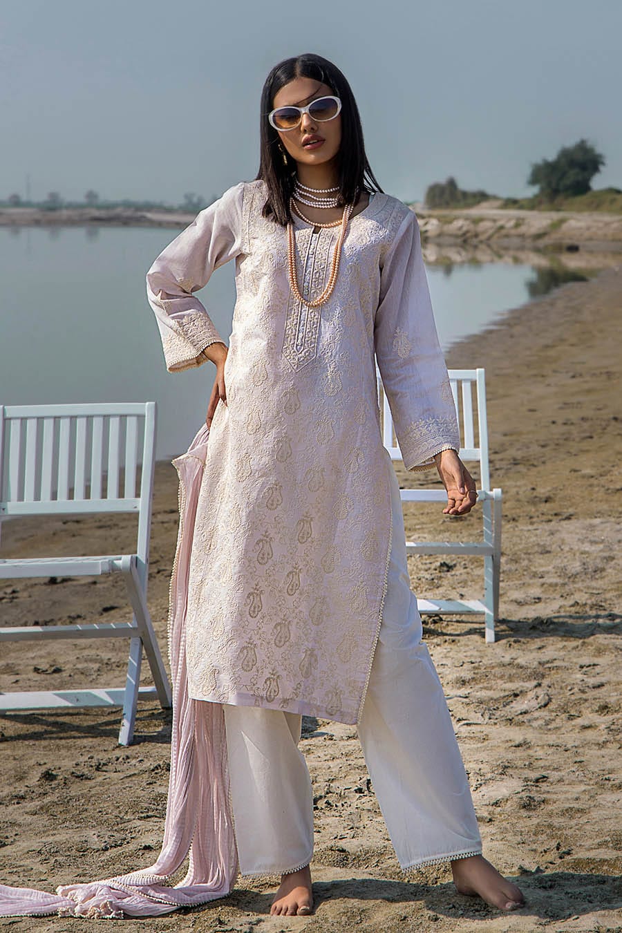 Khuda Baksh Pink Lawn Suit
