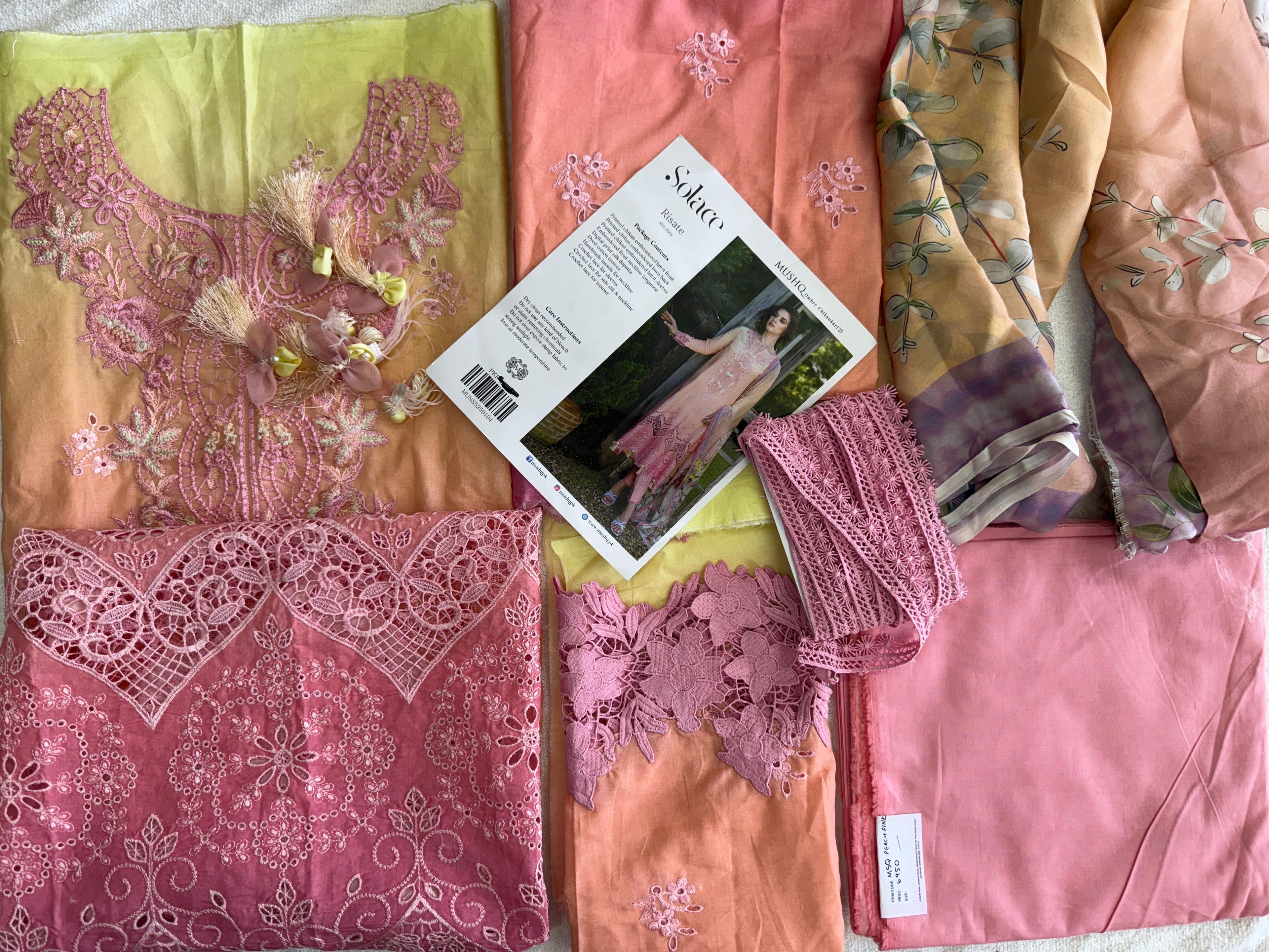 Mushq Ombre solace semistitched embroidered chikan lawn