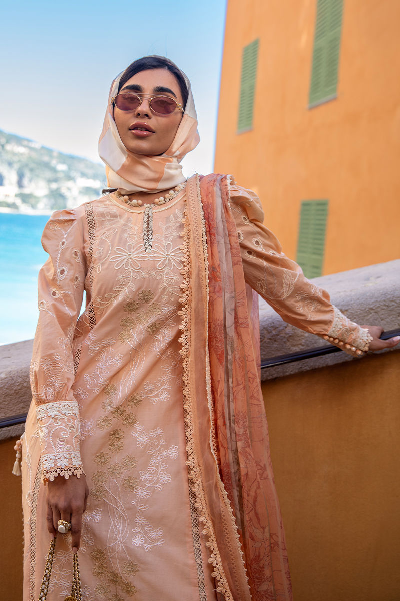 zoha by ansab jahangir alluring apricot unstitched