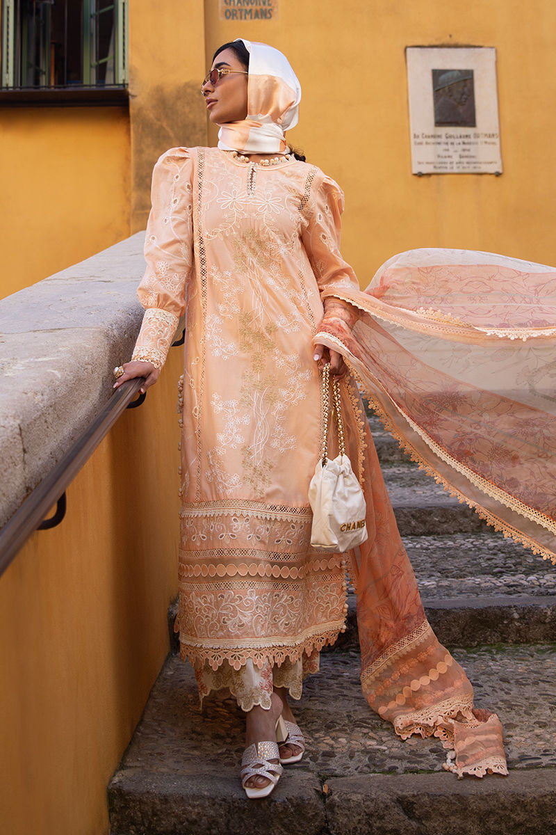 zoha by ansab jahangir alluring apricot unstitched