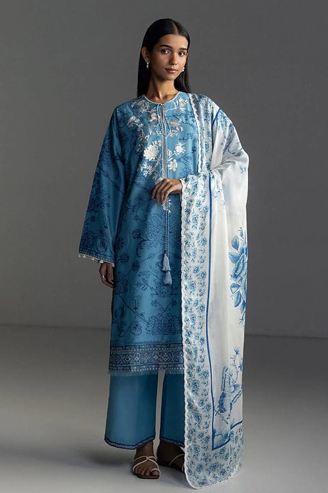 zara shahjahan aviona 3a aqua blue lawn