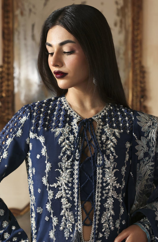 zarposh jahanara luxury wedding wear navy blue