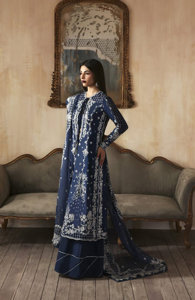 zarposh jahanara luxury wedding wear navy blue