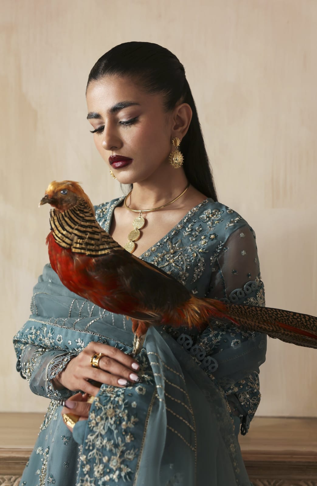 zarposh jahanara luxury bridal wear ice blue