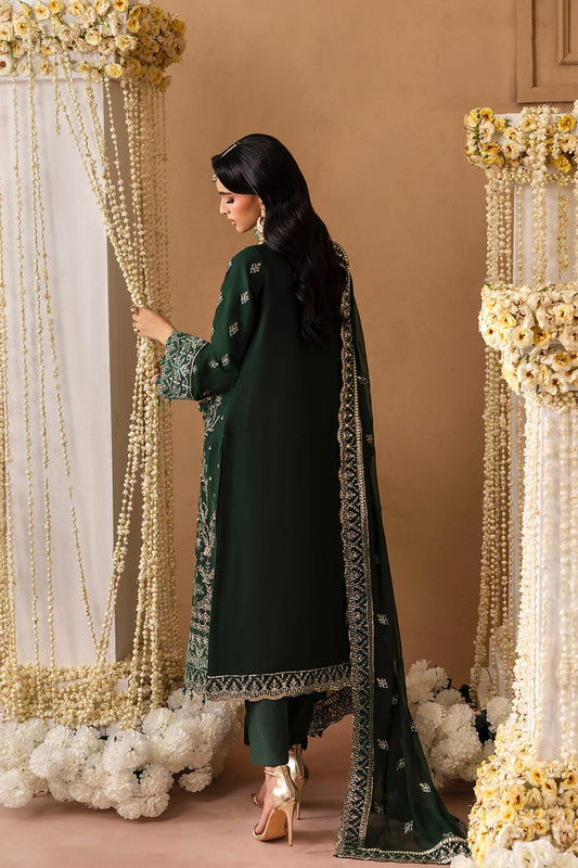 Emaan Adeel sheherzadi vania dark green luxury lawn