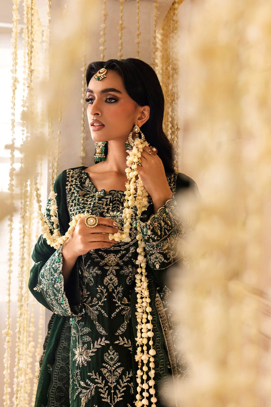 Emaan Adeel sheherzadi vania dark green luxury lawn