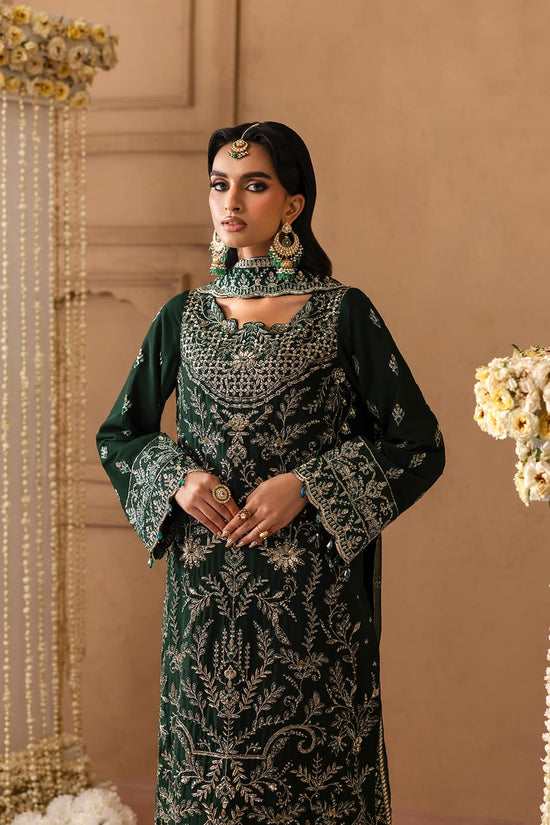 Emaan Adeel sheherzadi vania dark green luxury lawn