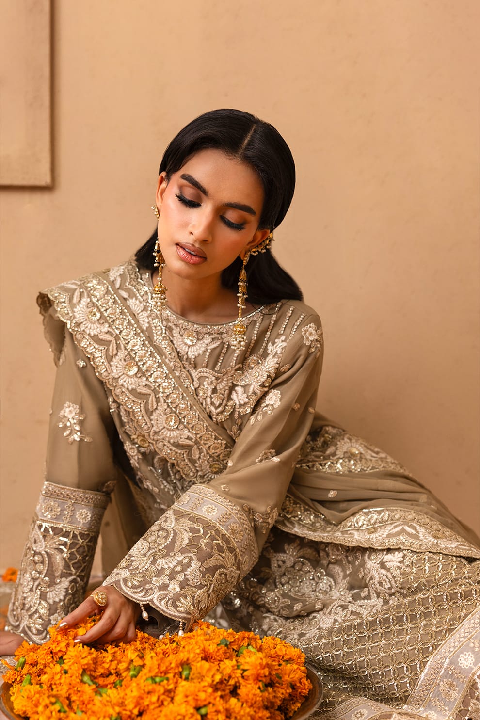 emaan adeel sheherzadi ulfat beige luxury lawn