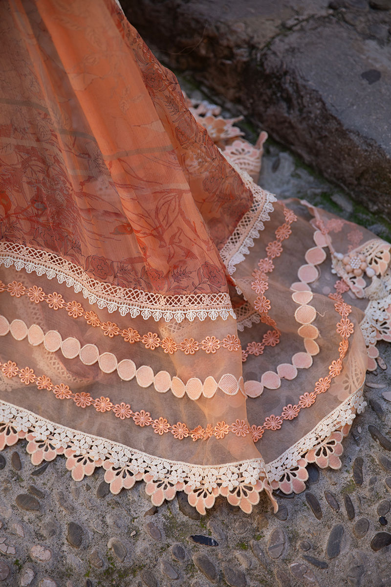 zoha by ansab jahangir alluring apricot unstitched