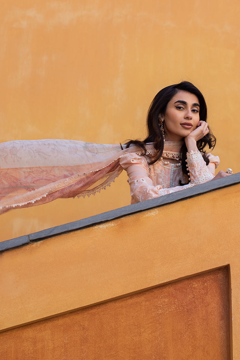 zoha by ansab jahangir alluring apricot unstitched